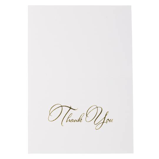 JAM Paper Thank You Card Set with Gold Script